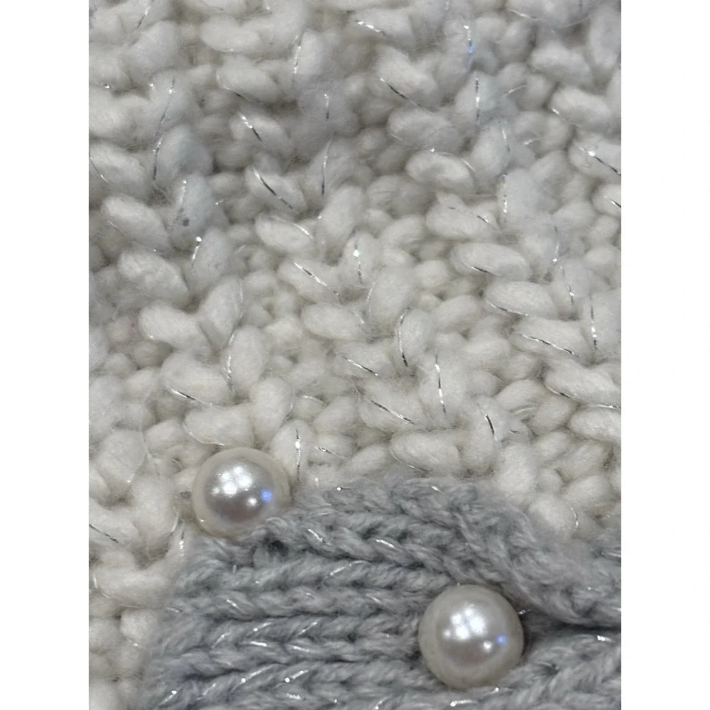 Disney Parks Adult Cream Knit Beanie Hat‎ Faux Fur Pom Poms Bow One Size